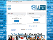 Tablet Screenshot of creditcoachingsystem.com